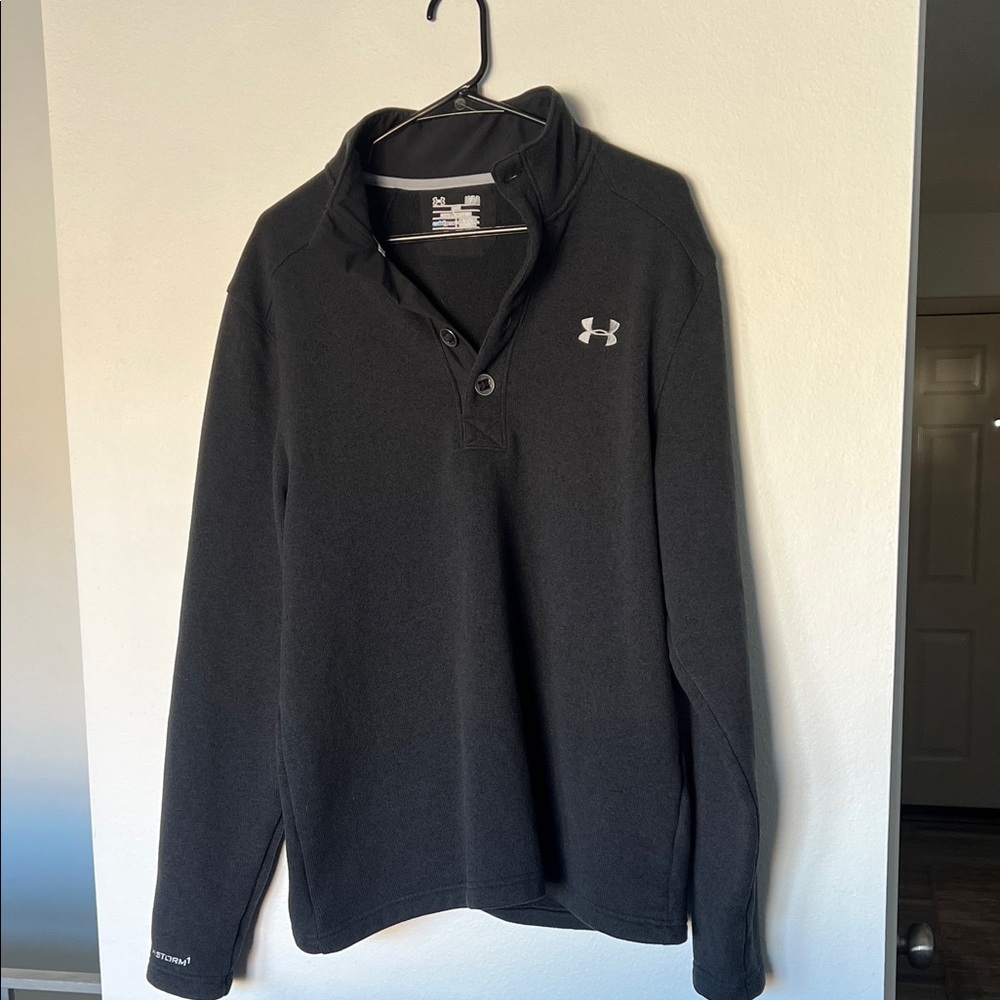 Under Armour Charcoal Quarter-Button Pullover